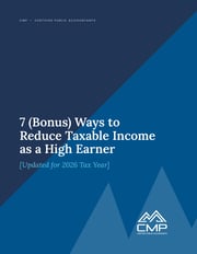 Cover of the CMP guide: 7 (Bonus) Ways to Reduce Taxable Income as a High Earner, updated for the 2026 tax year