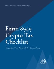 Cover of the CMP Form 8949 Crypto Tax Checklist