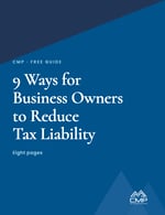Cover of the CMP guide: 9 Ways for Business Owners to Reduce Tax Liability
