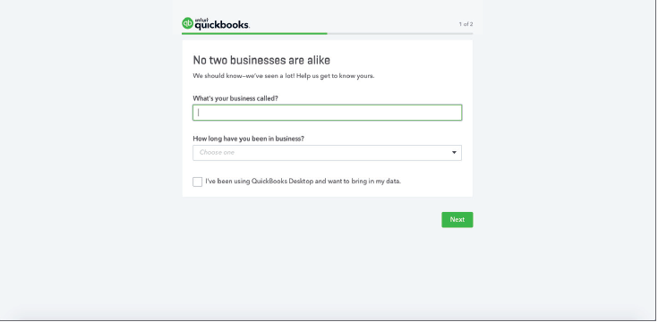 QuickBooks Signup